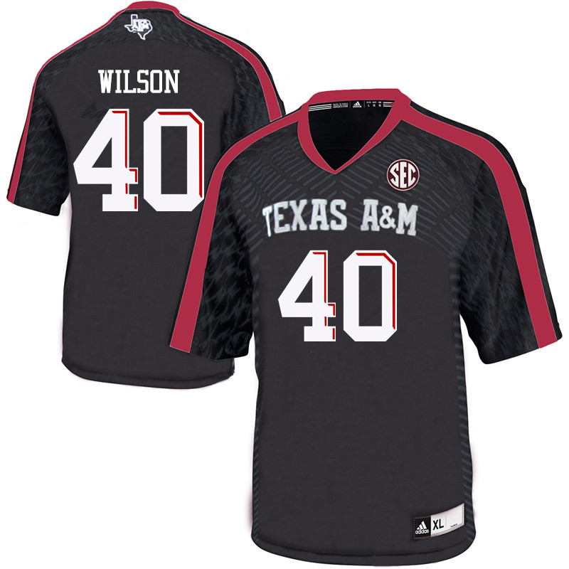 Men #40 Tyree Wilson Texas A&M Aggies College Football Jerseys Sale-Black